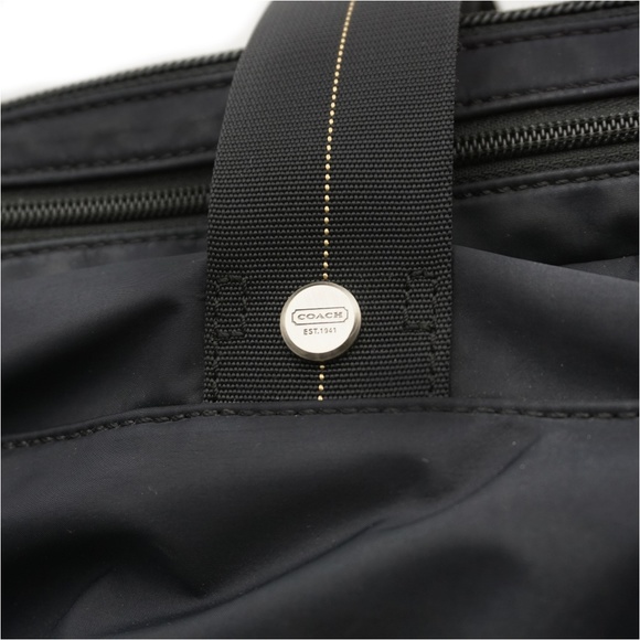 COACH LEATHERWARE CL Black Soft Nylon Duffle Bag M04 M-6464 - Picture 8 of 13